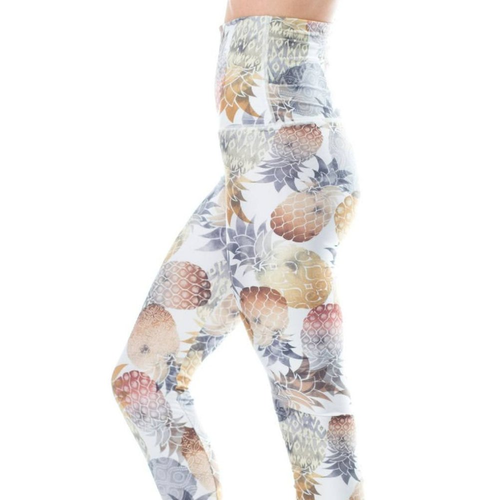 Emily Hsu Pineapple Capri Leggings Pants sz XS